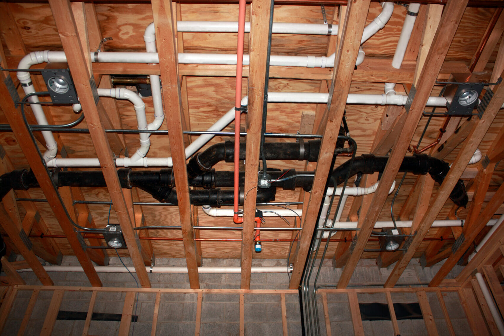 Plumbing piping in home