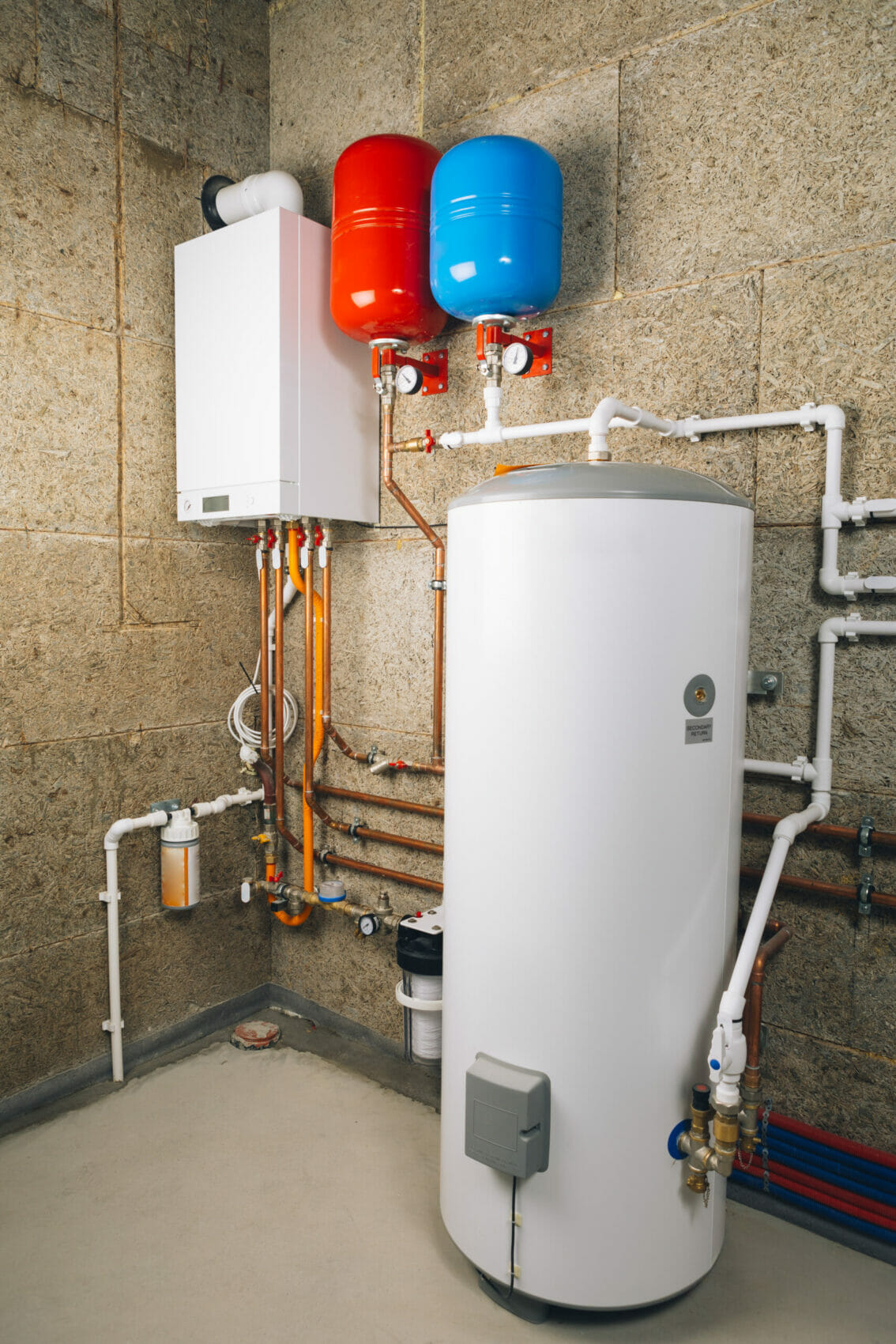 independent heating system in boiler-room